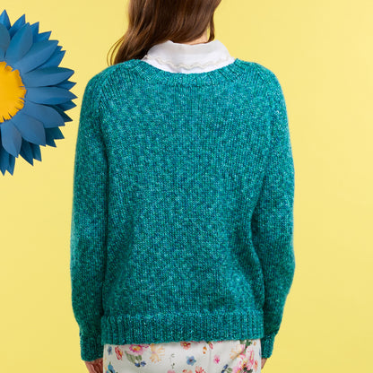 Caron For Keeps Knit Sweater For Keeps Knit Sweater made using Caron yarn in a styled lifestyle setting