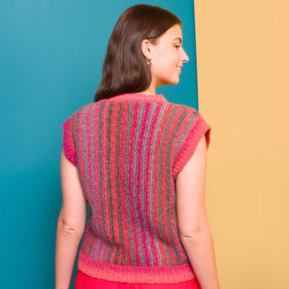 Caron Sideways Stripes Knit Vest Sideways Stripes Knit Vest made using Caron yarn