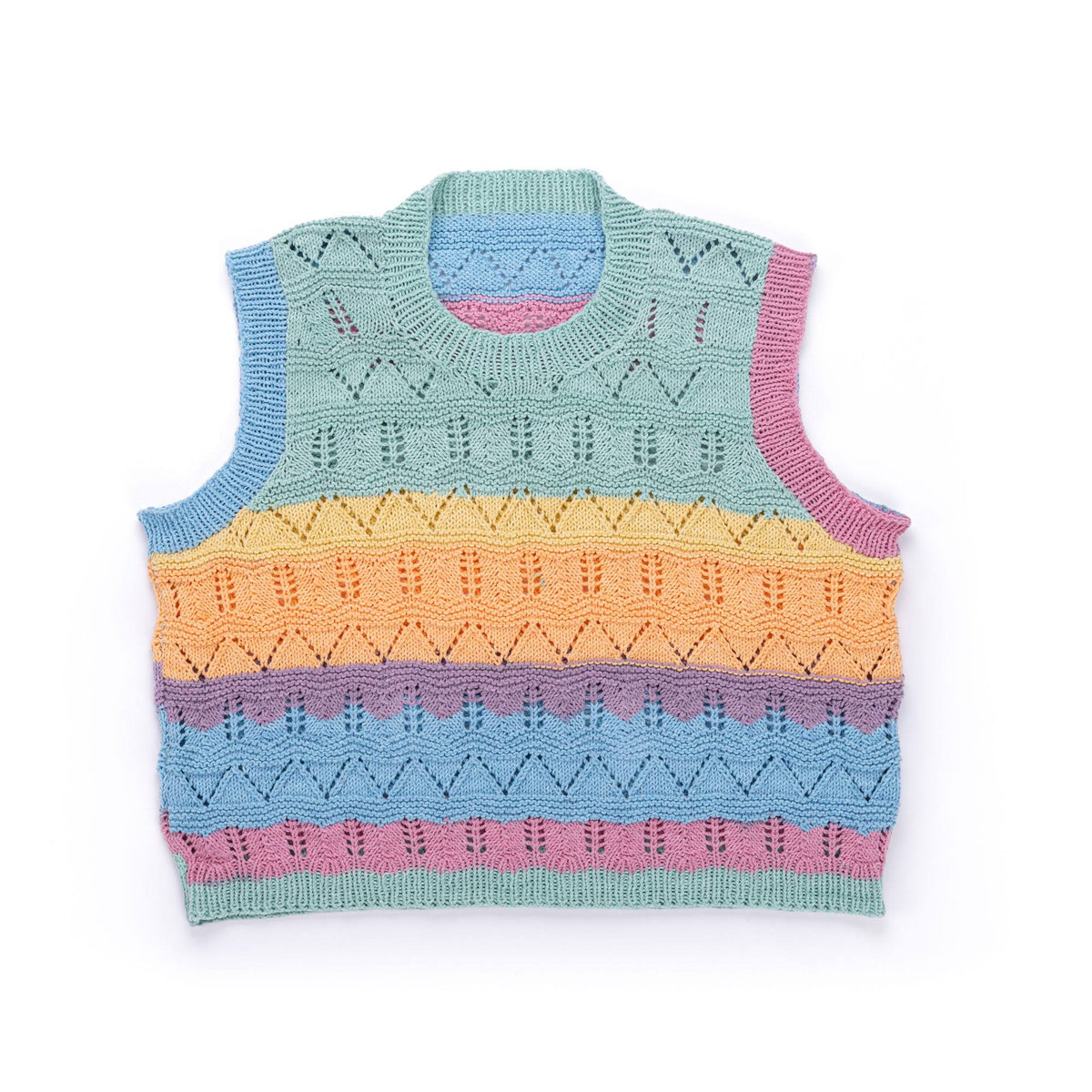 Lacy Knit Vest made using Caron yarn