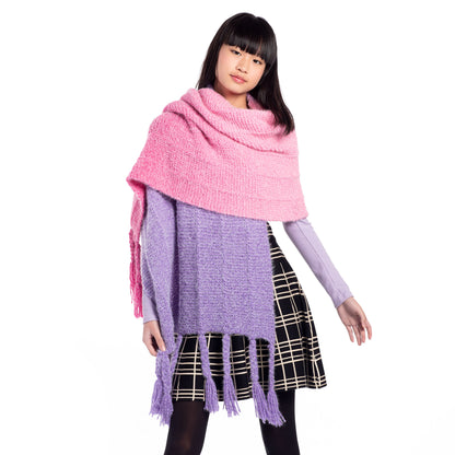 Caron Braided Fringe Knit Blanket Scarf Braided Fringe Knit Blanket Scarf made using Caron yarn
