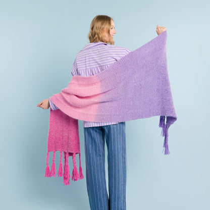 Caron Braided Fringe Knit Blanket Scarf Braided Fringe Knit Blanket Scarf made using Caron yarn