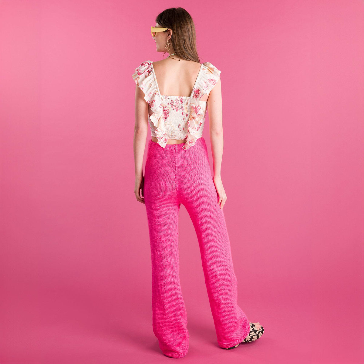 Lounge Around Knit Pants made using Caron yarn