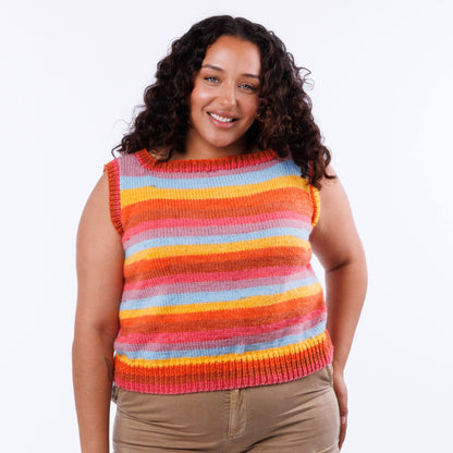 Caron Knit Striped Right Vest Knit Striped Right Vest made using Caron yarn