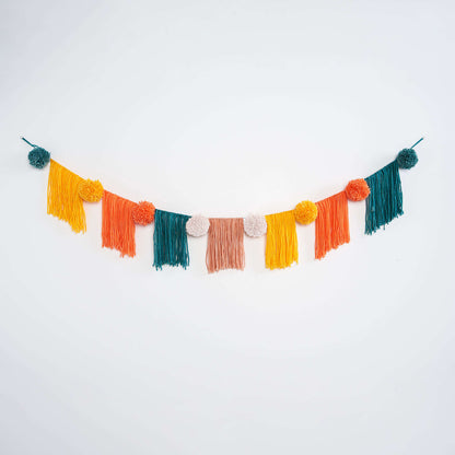 Caron Fringe & Pompom Bunting Fringe & Pompom Bunting made using Caron yarn