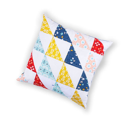 Coats & Clark Half Square Triangle Quilted Pillow & Clark Half Square Triangle Quilted Pillow made using Coats yarn