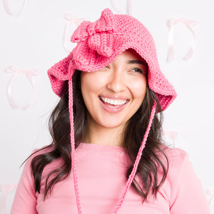 Caron Bowtique Crochet Bucket Hat Pretty in Pink