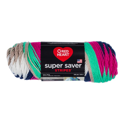 Red Heart Super Saver Yarn - Discontinued Shades Derby Stripe
