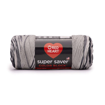 Red Heart Super Saver Color Block Yarn - Discontinued Shades Granite