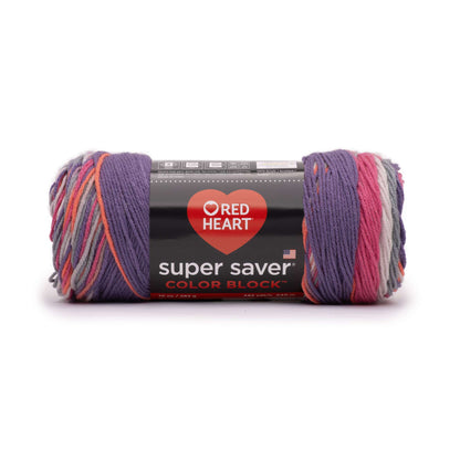 Red Heart Super Saver Color Block Yarn - Discontinued Shades Hot Mix