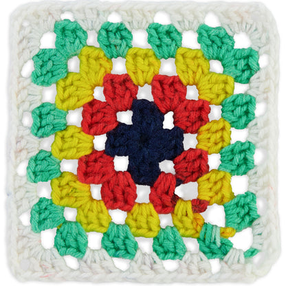 Red Heart All In One Granny Square Yarn (250g/8.8oz) Soft  White - Green Scream