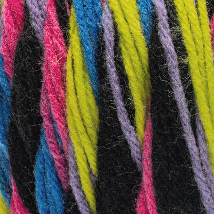 Red Heart All In One Granny Square Yarn (250g/8.8oz) Black - Neon Lights