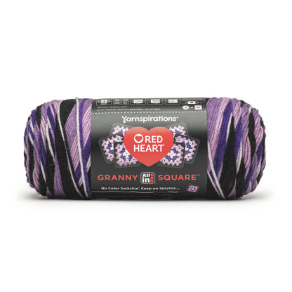 Red Heart All In One Granny Square Yarn (250g/8.8oz) Black - Grape Granny