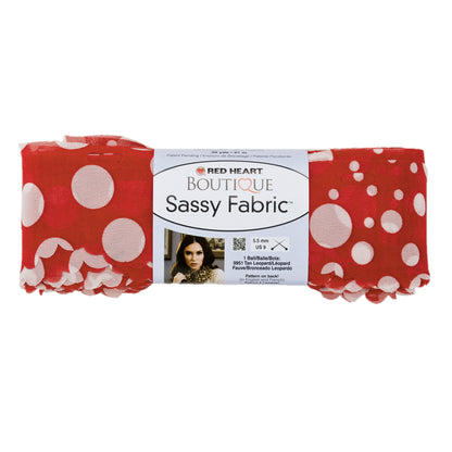 Red Heart Boutique Sassy Fabric Yarn - Clearance Shades Red Dot