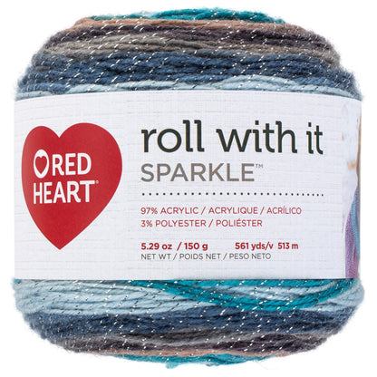 Red Heart Roll With It Sparkle Yarn - Discontinued Shades Opal