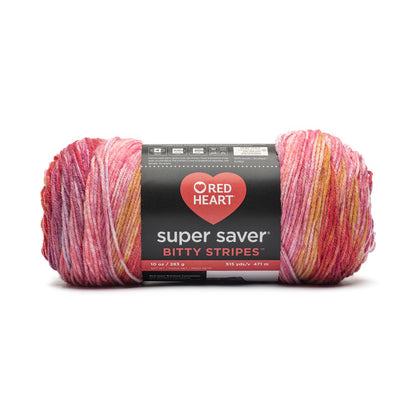 Red Heart Super Saver Bitty Stripes Yarn Pink Lemonade