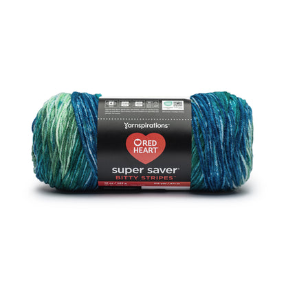Red Heart Super Saver Bitty Stripes Yarn Seaweed