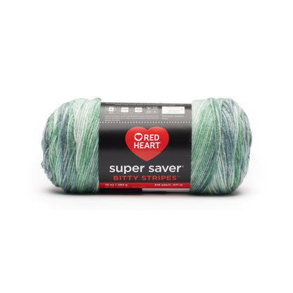Red Heart Super Saver Bitty Stripes Yarn Minty Fresh
