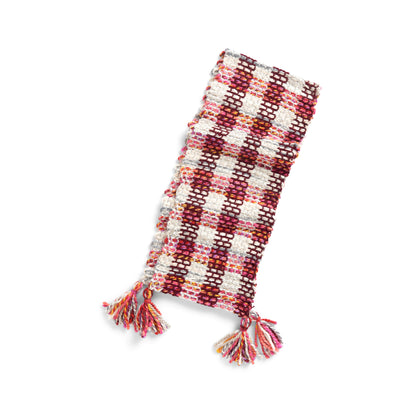 Bernat Gingham Weaving Scarf Burgundy Tartan