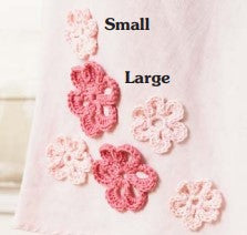 Crochet Flower Appliques made using Patons yarn