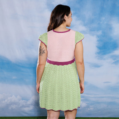 Patons Crochet Color Block Babydoll Dress Crochet Color Block Babydoll Dress made using Patons yarn