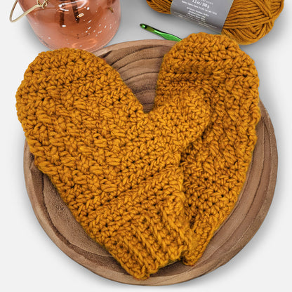 Patons Crochet Rustic Diamond Mittens Crochet Mittens made in Patons Classic Wool Roving Yarn