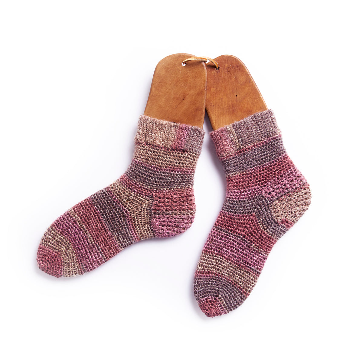 Slip Stitch Cuff Crochet Socks made using Patons yarn