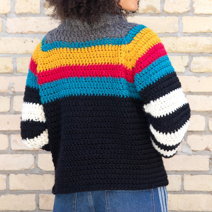 Patons Stripe It Bright Crochet Sweater Crochet Sweater made in Patons Classic Wool Roving Yarn