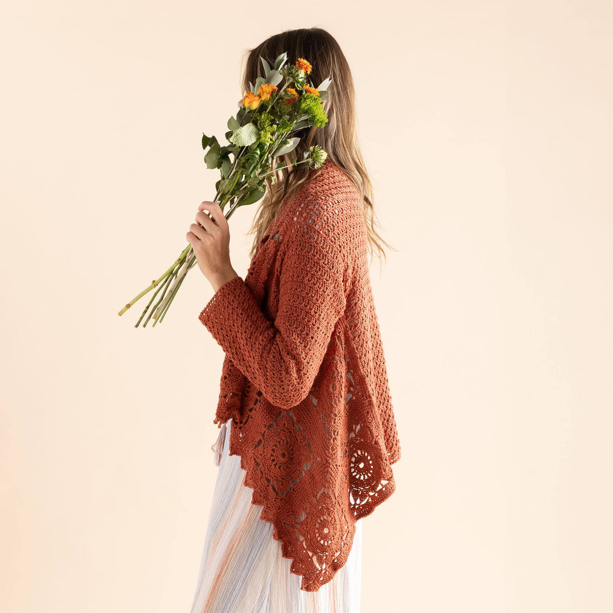Crochet Cardigan made in Patons Linen Yarn