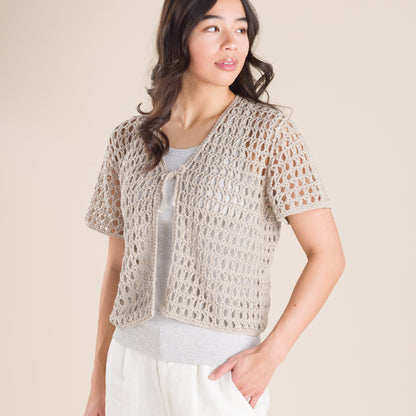 Patons Crochet Mesh Beachside Cardigan Crochet Cardigan made in Patons Linen Yarn