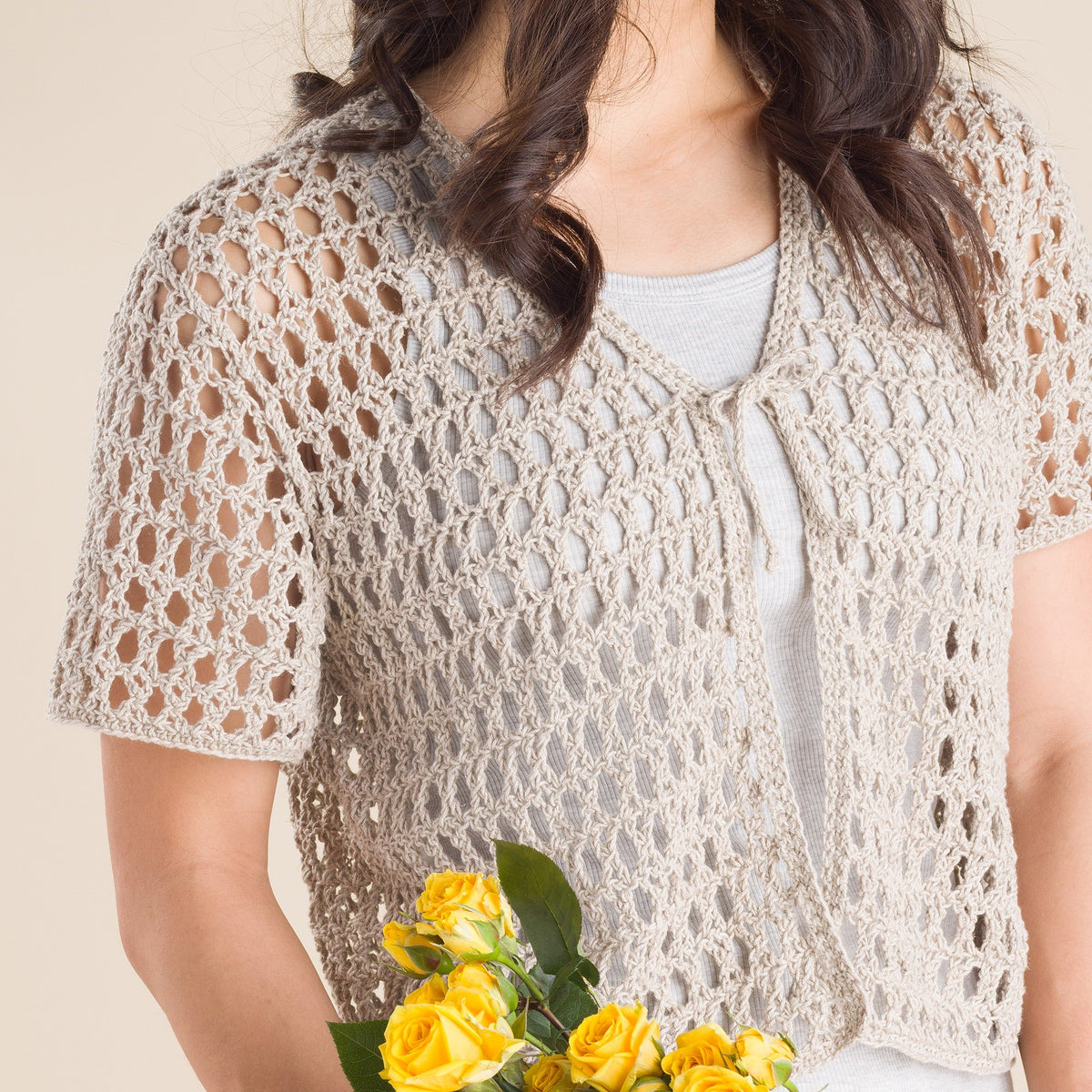 Crochet Cardigan made in Patons Linen Yarn
