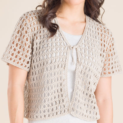 Patons Crochet Mesh Beachside Cardigan Crochet Cardigan made in Patons Linen Yarn