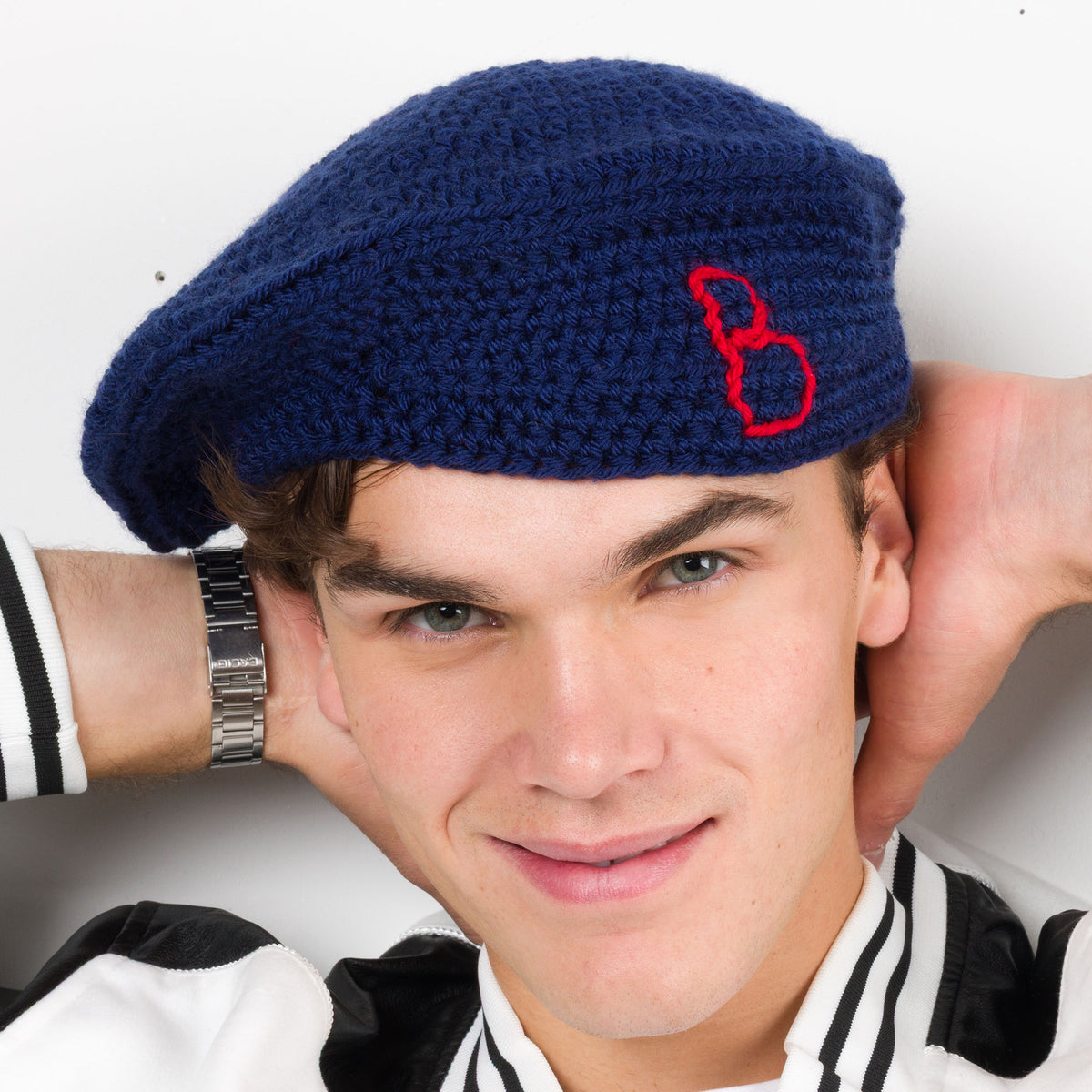 Crochet Monogram Beret made using Patons yarn