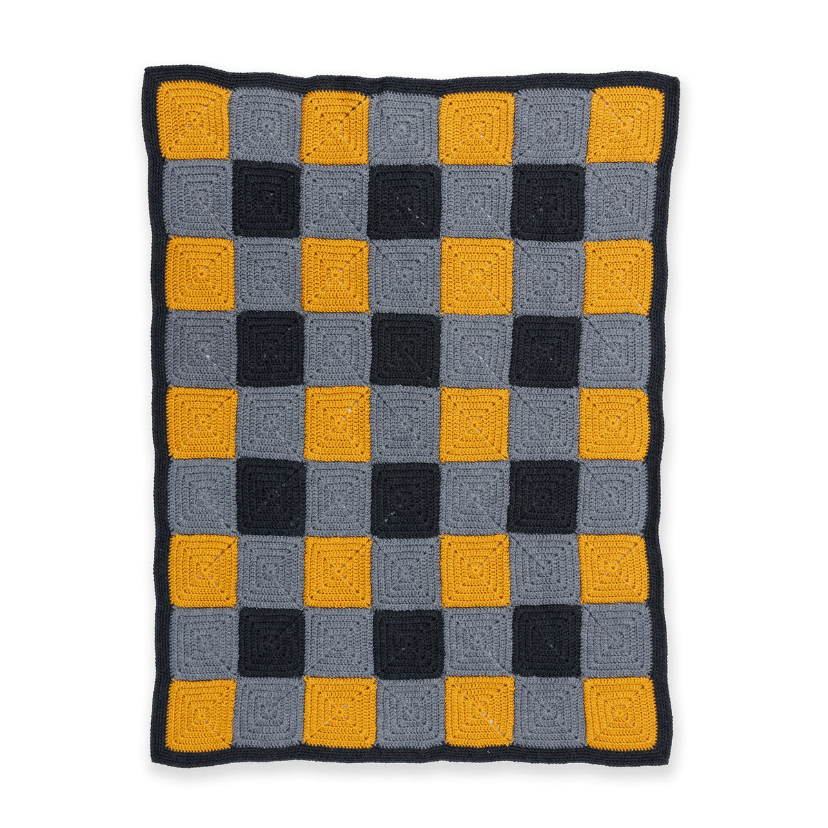 Cabin Plaid Crochet Blanket made using Patons yarn