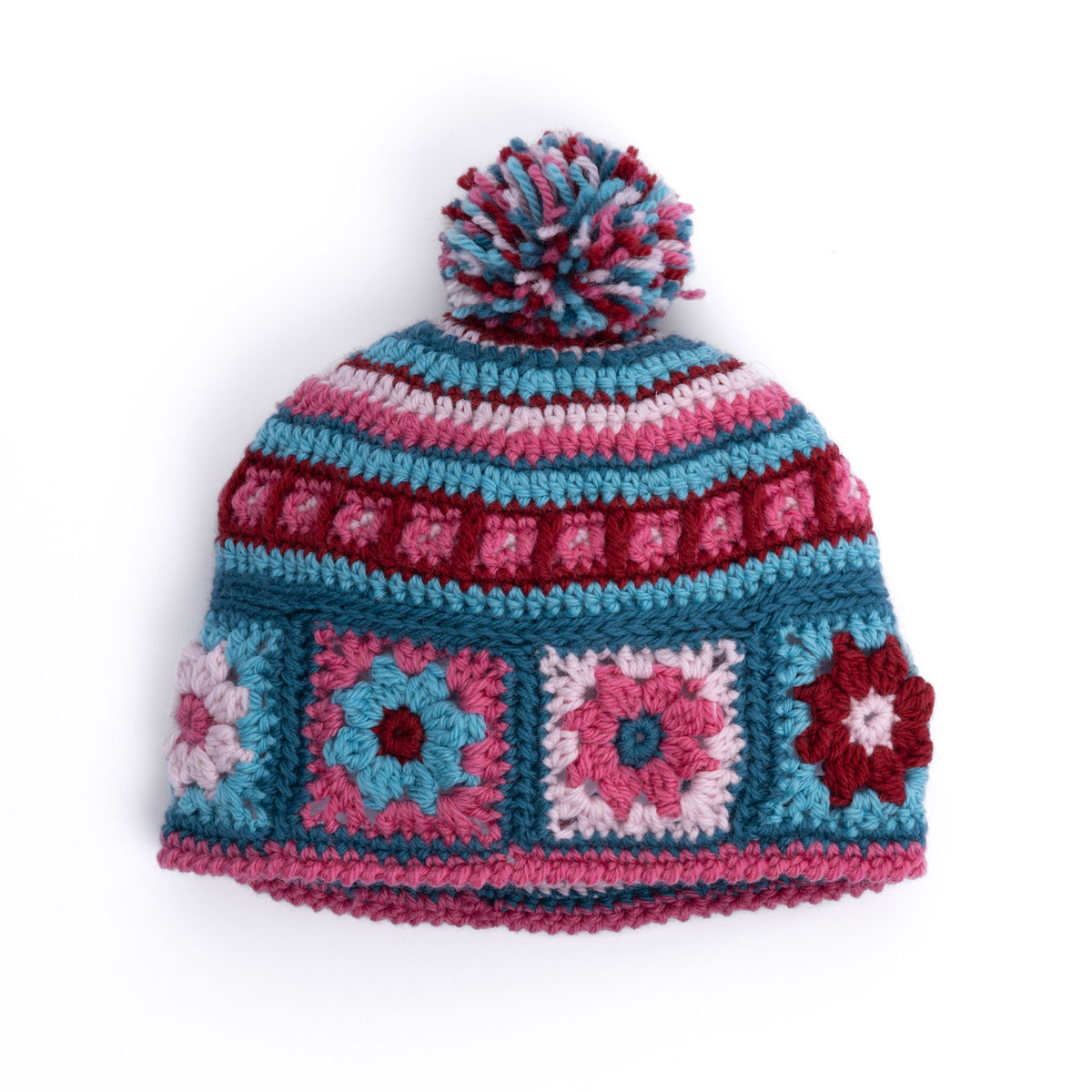 Motif Magic Crochet Hat made using Patons yarn
