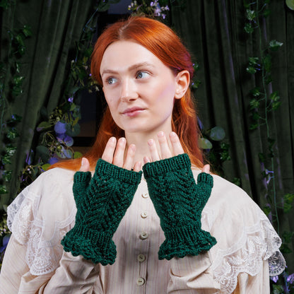 Patons Knit Ruffle Lace Glovettes Knit Ruffle Lace Glovettes made using Patons yarn