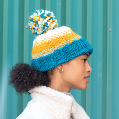 Patons Dappled Shades Knit Hat Knit Hat made in Patons Classic Wool Roving Yarn