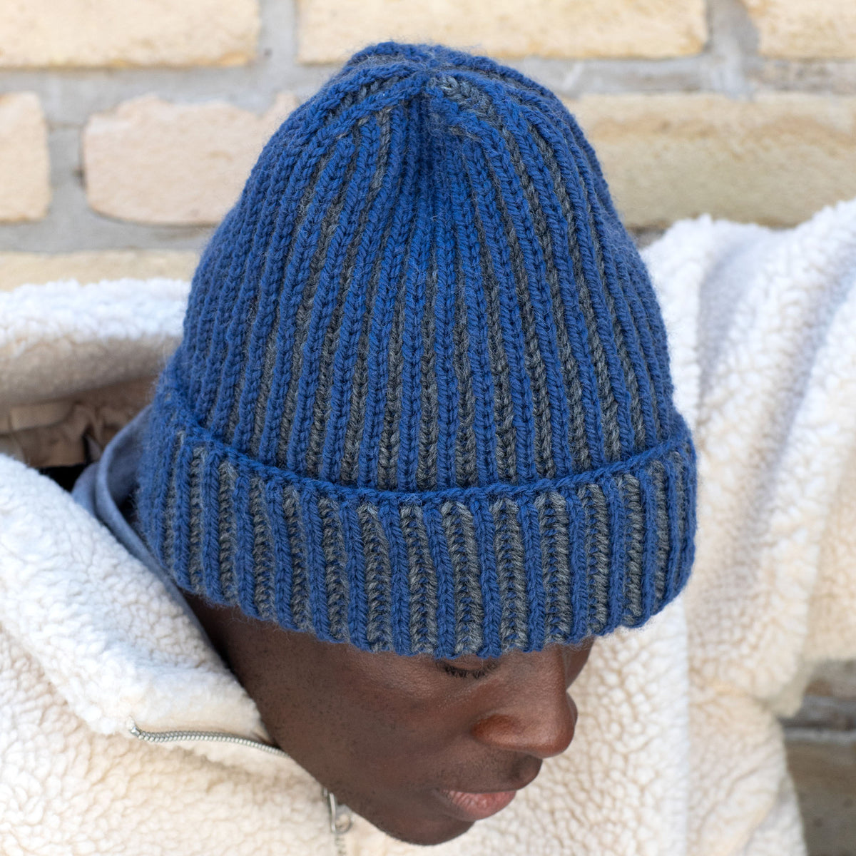 Knit Beanie made in Patons Classic Wool Worsted Yarn