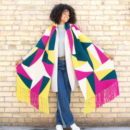 Patons Prism Paradise Knit Blanket Scarf Knit Scarf made in Patons Inspired Yarn