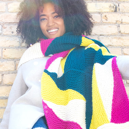 Patons Prism Paradise Knit Blanket Scarf Knit Scarf made in Patons Inspired Yarn
