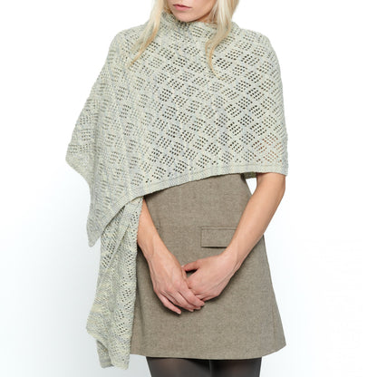 Patons Diamond Lattice Lace Knit Wrap Knit Wrap made in Patons Kroy Socks FX Yarn
