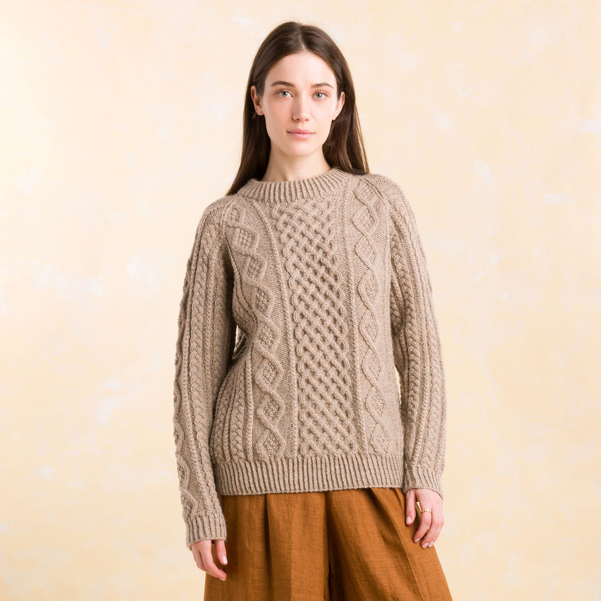 Knit Honeycomb Aran Sweater made using Patons yarn