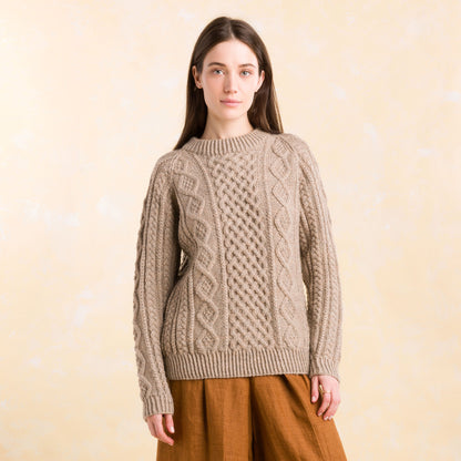 Patons Knit Honeycomb Aran Sweater Knit Honeycomb Aran Sweater made using Patons yarn