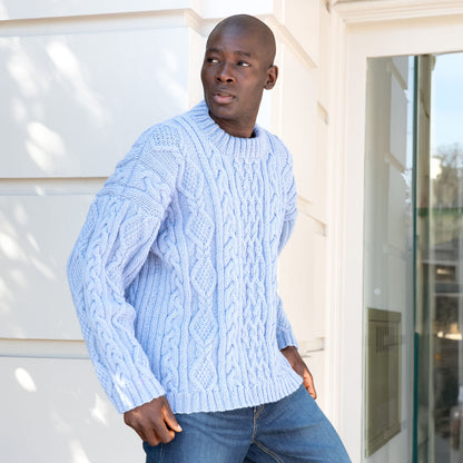 Patons Cable Knit Mock Neck Pullover Knit Pullover made in Patons Classic Wool Worsted Yarn