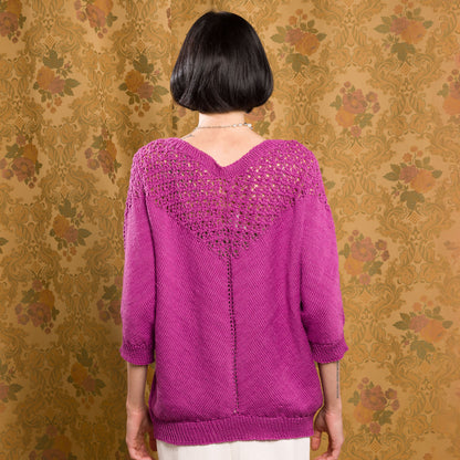 Patons Knit Lacy V-neck Pullover Knit Lacy V-Neck Pullover made using Patons yarn