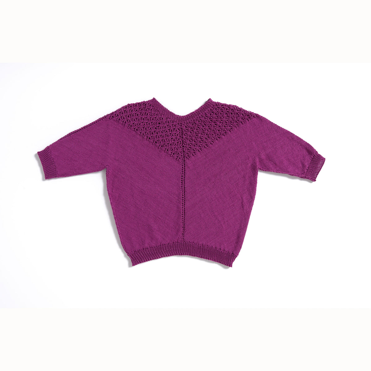 Knit Lacy V-Neck Pullover made using Patons yarn