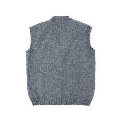 Patons Button Front Knit Vest Dark Grey Mix