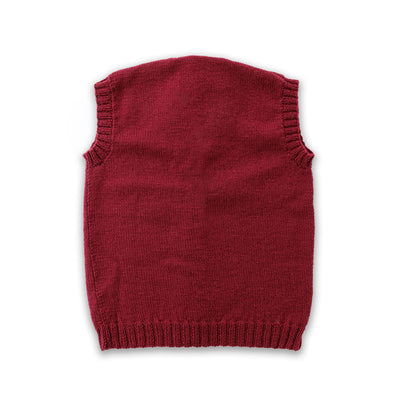 Patons Button Front Knit Vest Claret