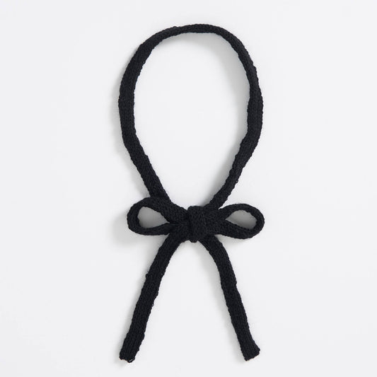 Knit Skinny Neck Bow made using Patons yarn