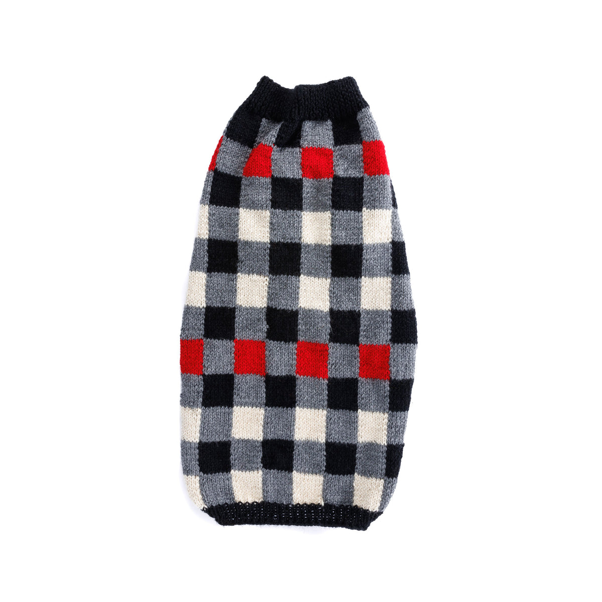 Knit Canine Checks made using Patons yarn