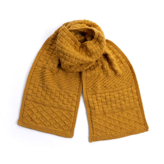 Knit Sampler Scarf made using Patons yarn